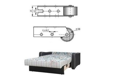 Ролик 38 мм для диванов-кроватей, ролики для дивана, резиновые мебельные ролики, мебельная резина