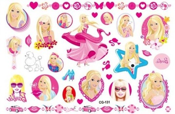 Tatuaż zmywalny dla dzieci BARBIE lalka blond auto