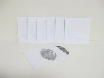 Бумажные конверты для дисков CD DVD Blu Ray с окошком, 1000 шт.