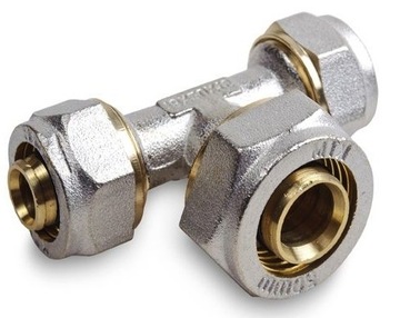 TRÓJNIK PEX 25x16x25 REDUKCYJNY ALUPEX SKRĘCANY
