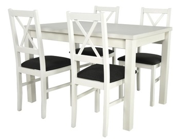 Zestaw LAGUNA stół + 4 krzesła Biały Laminat