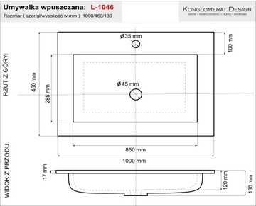 Умывальник Lier 100 см, большая глубокая современная чаша