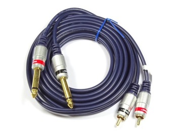 Przyłącze 2x JACK 6,3 MONO na 2x RCA CHINCH 3m