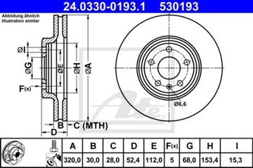 ATE POWER DISC ПЕРЕДНИЕ ДИСКИ AUDI A4 B8 A5 Q5 320мм