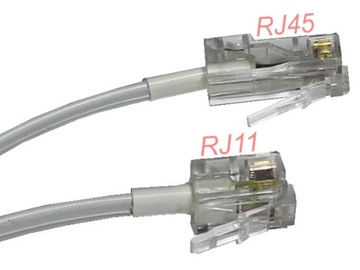 KABEL PRZEJŚCIÓWKA 2 m REDUKCJA RJ45 - RJ11 b