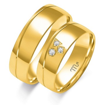 Золотые обручальные кольца PREMIUM DIAMONDS МОДЕЛЬ OE-276Z