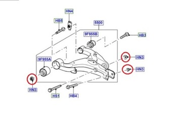 Гайка болта болта поворотного рычага Discovery 3, 4 RR Sport OEM