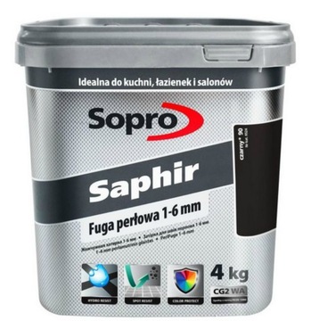 Затирка Sopro Saphir жемчужная черная 90 4кг