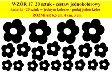 naklejki na rower kwiatki kropki gwiazdki różn wzo