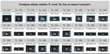 Немецкая накладная радиальная вставка TL122 TipTop 75X175