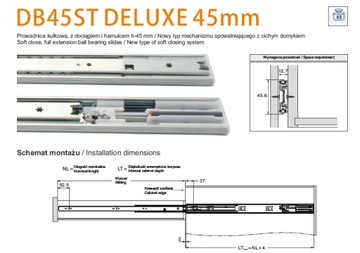 ШАРИКОВАЯ НАПРАВЛЯЮЩАЯ CLOSE L-500 DB45ST DELUXE AMIX