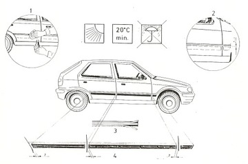 Боковые молдинги автомобиля KIA STONIC