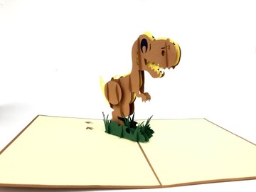 3D-карта с динозавром T-Rex, подарок ко Дню защиты детей, день рождения, день отца для него