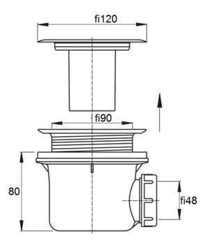 СИФОН для душевого поддона, хромированная крышка fi90 90