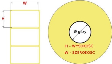 ETYKIETY 50x40 termotransferowe 5000 szt na rolce naklejki vellum