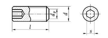 Установочный винт M24x60 с потайной головкой, черный DIN 913 1 шт.