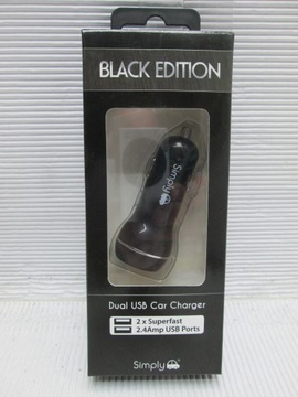 SIMPLY BLACK PODWÓJNA ŁADOWARKA USB 2,4 A-6749