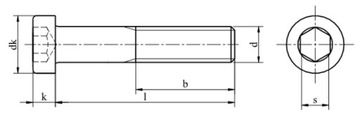 M5x16 Śruby imbusowe kl.8.8 DIN 7984 oc 10szt.