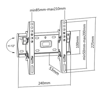 Вешалка для телевизора, наклоняемая, 25 кг, крепкая, VESA 200x200, 200x100, регулируемая по вертикали