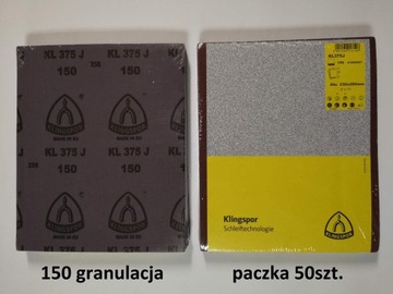 KLINGSPOR papier płótno ścierny Arkusz P150 Lublin