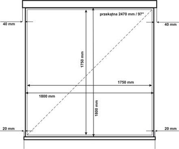 ПОРТАТИВНЫЙ проекционный экран на штативе 180х180 см.