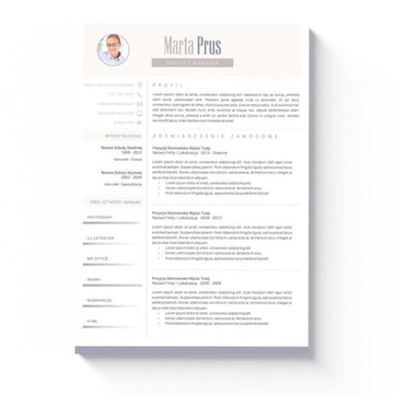 KREATYWNY SZABLON CV + LIST MOTYWACYJNY MS WORD