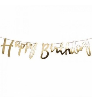 ZŁOTA GIRLANDA HAPPY BIRTHDAY 1,5 m baner PARTY