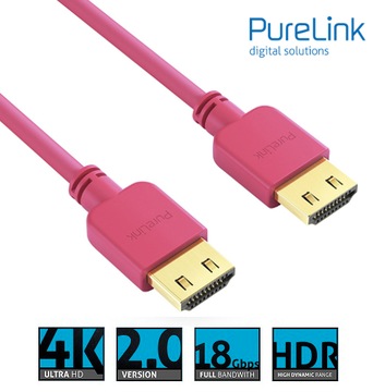 Purelink PI0505-005 markowy kabel HDMI 4K 18Gbps 0,5m giętki różowy