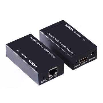Extender Przedłużacz HDMI na RJ45 LAN 60m 3D Wwa