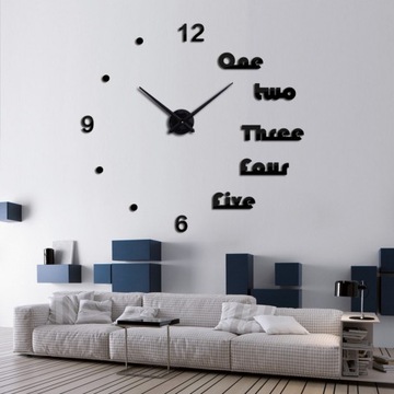 DUŻY ZEGAR ŚCIENNY 3D DIY TIMELIKE 70-130cm LUSTRO