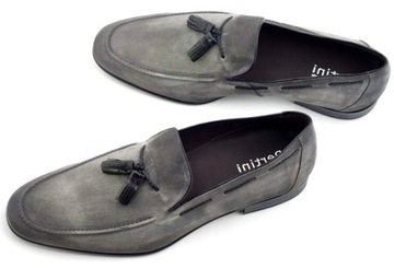 Anna Pollen _ Pertini Loafers полностью графитовая кожа, кисточки, классика