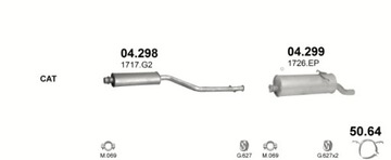 Концевой глушитель Citroen Xsara Picasso 2.0HDI 99-06