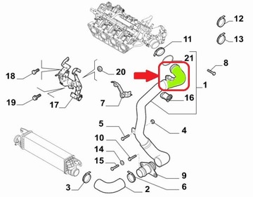 фото ориг. №6, Spigot turbo intercooler giulietta 1.4 t 50517519