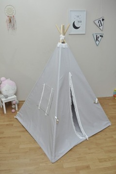 Zestaw Namiot TIPI, Mata, 3 Poduszki, Pomponik