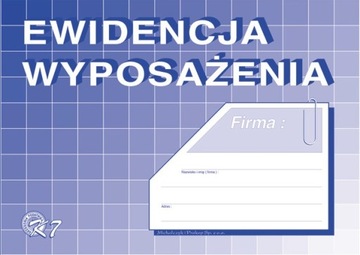 DRUK EWIDENCJA WYPOSAŻENIA K7 format A5