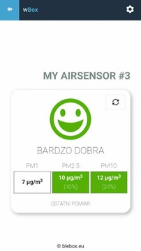 BleBox CZUJNIK JAKOŚCI POWIETRZA SMOGU AirSensor