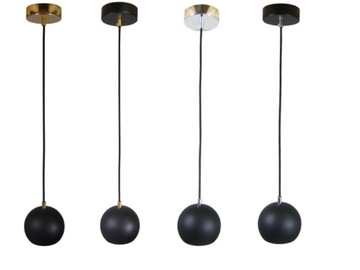 LAMPA WISZĄCA KULA 120mm METALOWA Z ŻARÓWKĄ CZARNA