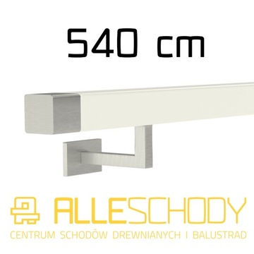 фото ориг. №1, Handrail wall-mounted wooden 40x40 540cm white inox