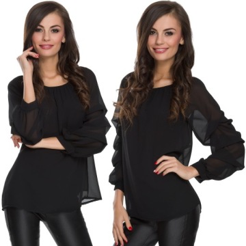 325_JEDNOKOLOROWA BLUZKA MARSZCZENIA