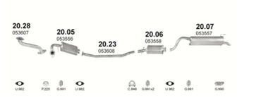 Центральный глушитель Polonez Caro Atu Plus 1993-2002 гг.