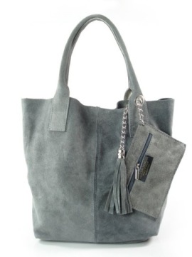 СУМКА-ШОППЕР ЗАМШЕВАЯ ИТАЛЬЯНСКАЯ VERA PELLE ВЫГОДНЫЕ ЦВЕТА