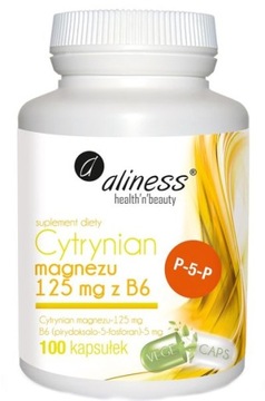 Cytrynian magnezu 125 mg z B6 100kaps Aliness