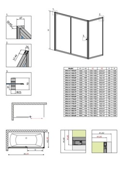 Конструкция ванны Vesta DWJ+S 140x75 Radaway