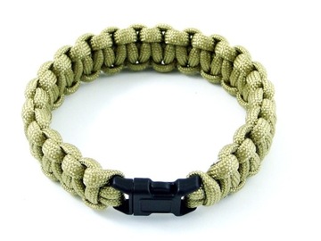 Bransoletka z paracordu SURVIVAL BRACELET - Coyote