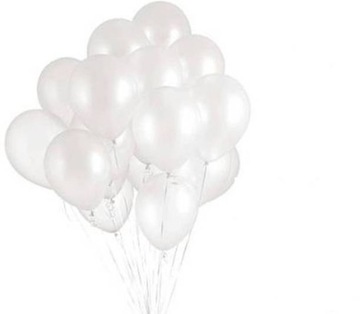 Balony białe metaliczne urodzinowe 12 szt