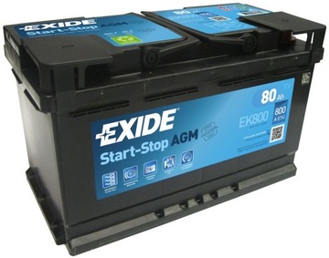 EXIDE EK800 АККУМУЛЯТОР 12 В 80 Ач P+ AGM СТАРТ-СТОП