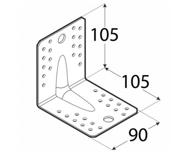 KP2 KĄTOWNIK ŁĄCZNIK CIESIELSKI 105x105x90x2,5