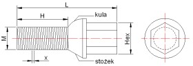 Винт M14x1,5, оцинкованный шарик 24, например, AUDI, VW, SEAT