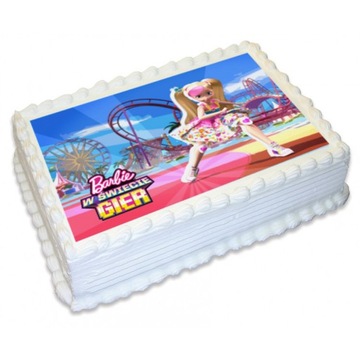 OPŁATEK NA TORT PREMIUM BARBIE + GRATIS IMIĘ