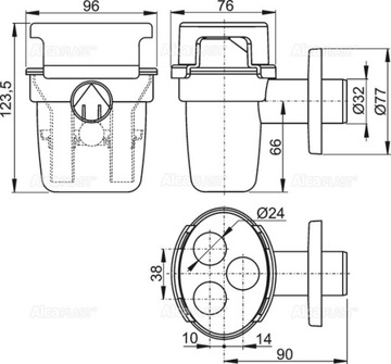 Сифон для отвода конденсата Alcaplast AKS 5